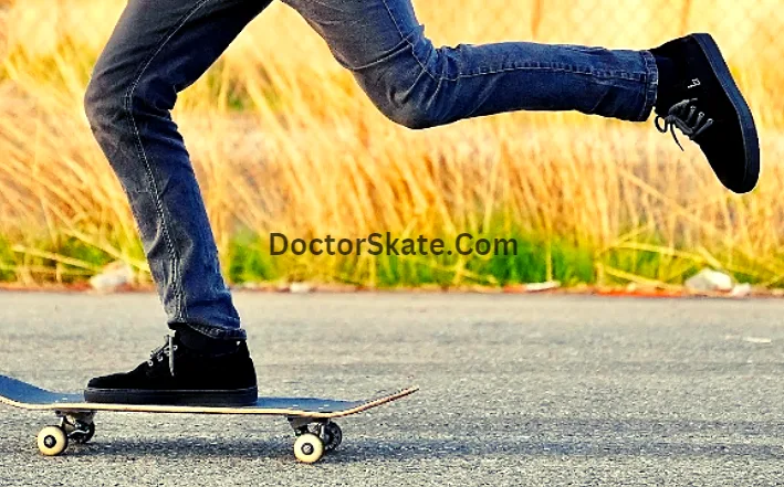 Approaching skateboarding trick with speed and confidence