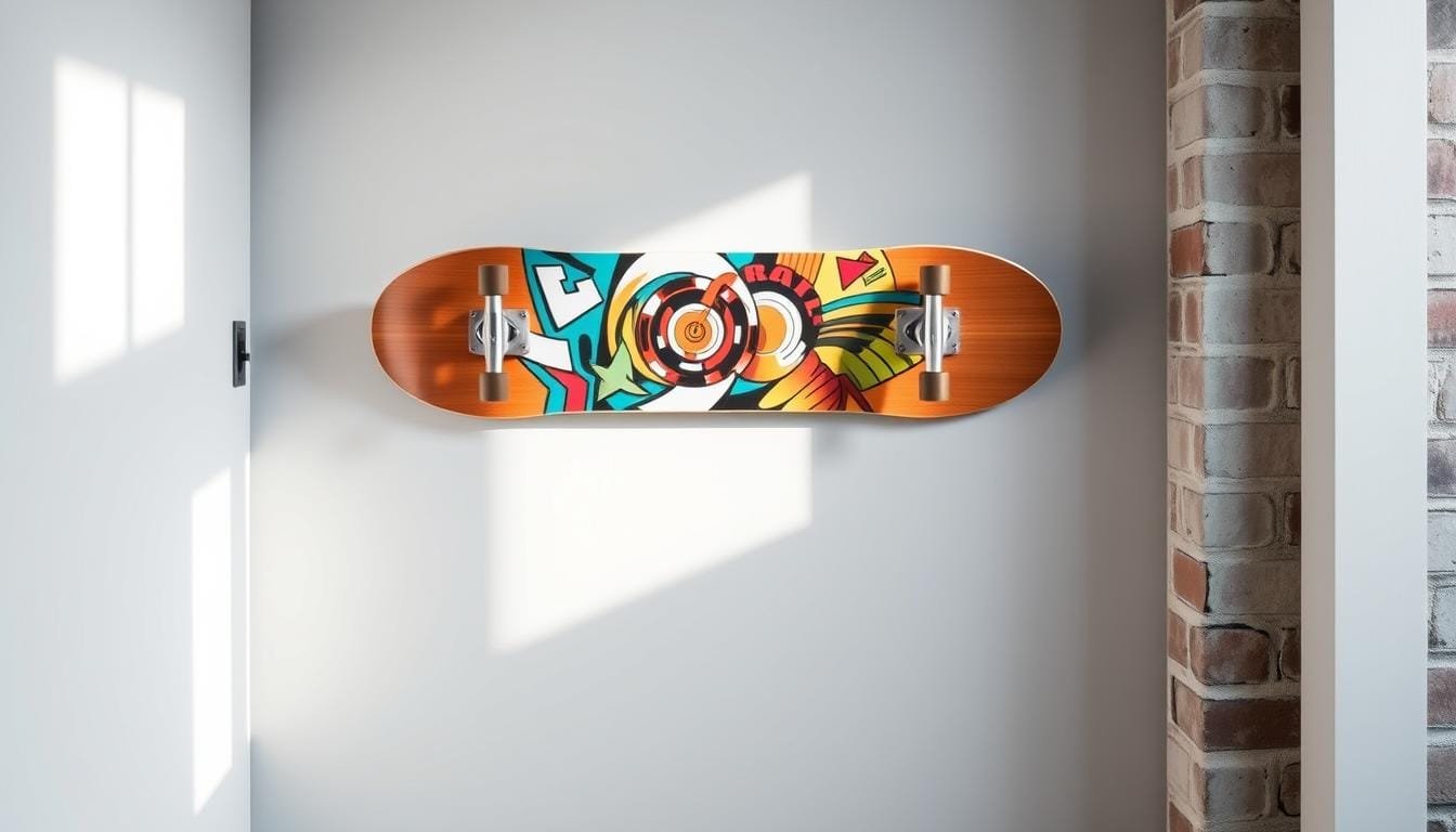 how can I hang my skateboard on the wall